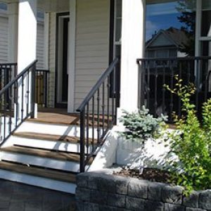 White And Brown Wood Stails With Bar Railings | Mountain View Sun Decks
