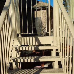 Metal Beige Stairs | Mountain View Sun Decks