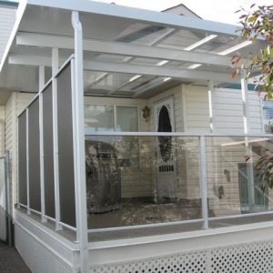 Deck Canopies White With Privacy Wall | Mountain View Sun Decks