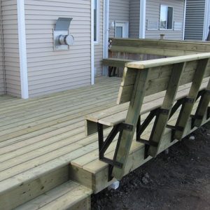 Deck Wooden Bench Railing | Mountain View Sun Decks