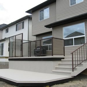 Deck Vinyl With Wind Wall Brown Privacy Wall | Mountain View Sun Decks