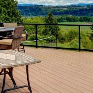 Furnished Sun Deck Glass Railing Black | Mountain View Sun Decks
