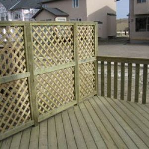 Cross Section Wooden Fence With Wooden Deck | Mountain View Sun Decks
