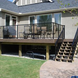 Wooden Sun Deck With Picket Railing And Glass Railing | Mountain View Sun Decks