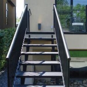 Metal Stairs With Black Railings | Mountain View Sun Decks