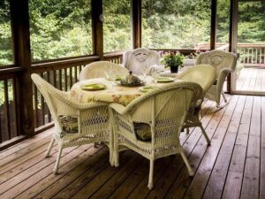 Three Deck Considerations | Deck With Wicker Deck Furniture | Mountain View Sun Decks Ltd. | Calgary, Alberta